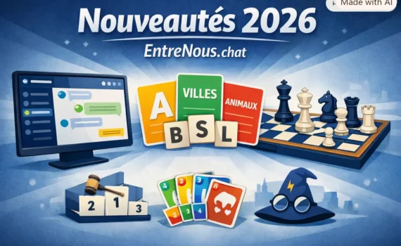 Nouveautés 2026: jeux, webchat.